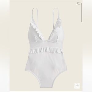 Jcrew Ruffle deep-V one-piece swimsuit, NWT, size 14